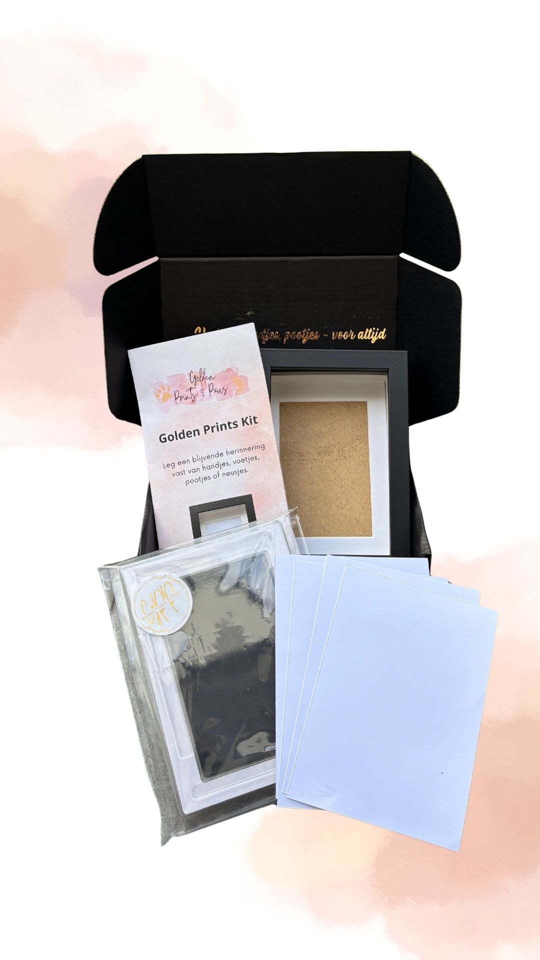 Zelf pootafdruk maken van je hond met de Golden Prints Kit